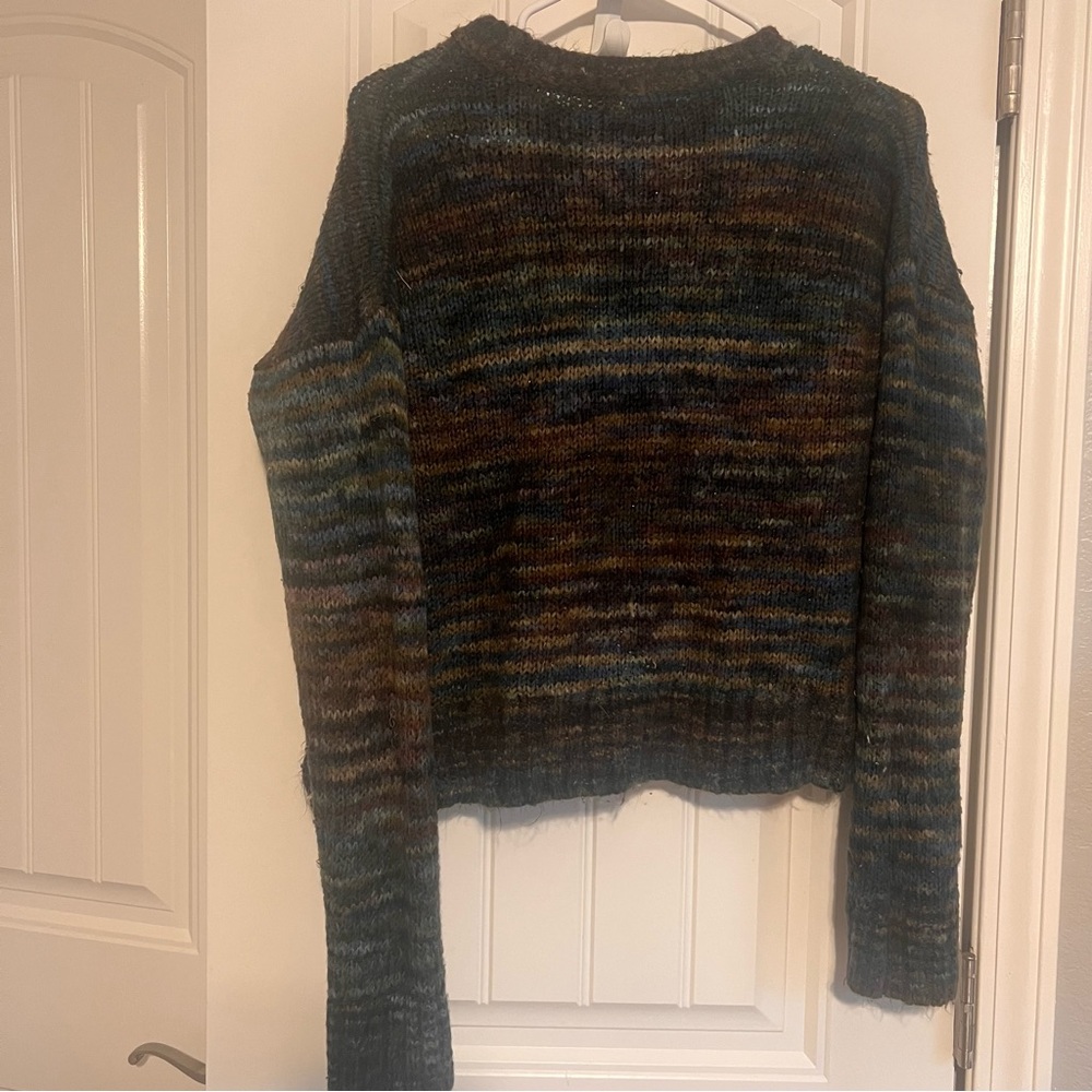 Vintage Mossimo Chunky Knit Sweater Multicolor Striped Size XS